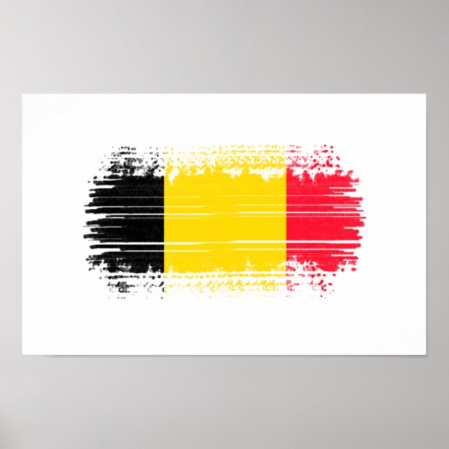 Poster Bandeira da Bélgica (Frente)
