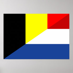 Pôster bandeira da bélgica setentrional pavilhão de meio