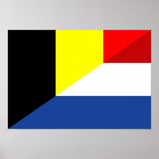 Pôster bandeira da bélgica setentrional pavilhão de meio  (Frente)