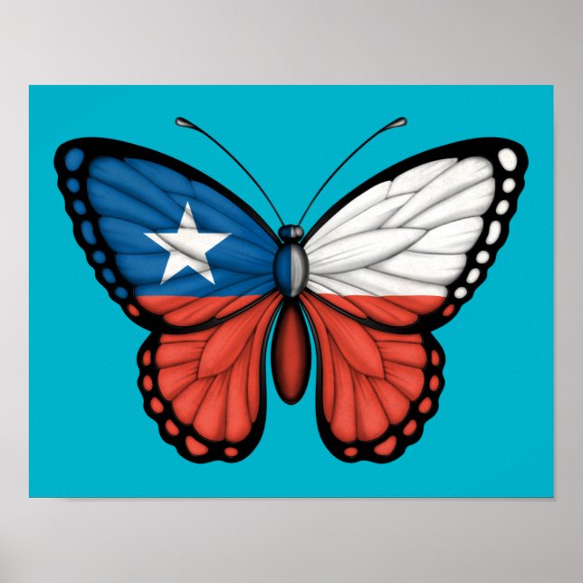 Pôster Bandeira da Borboleta Chilena (Frente)