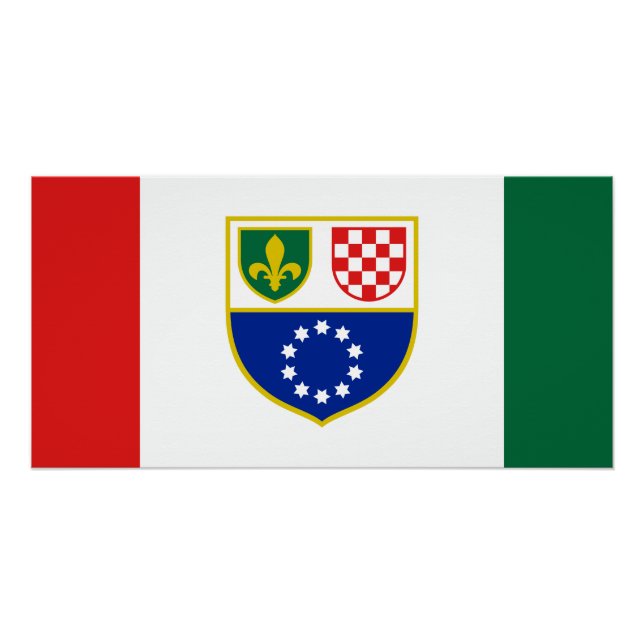 Pôster Bandeira da Bósnia-Herzegovina (Frente)