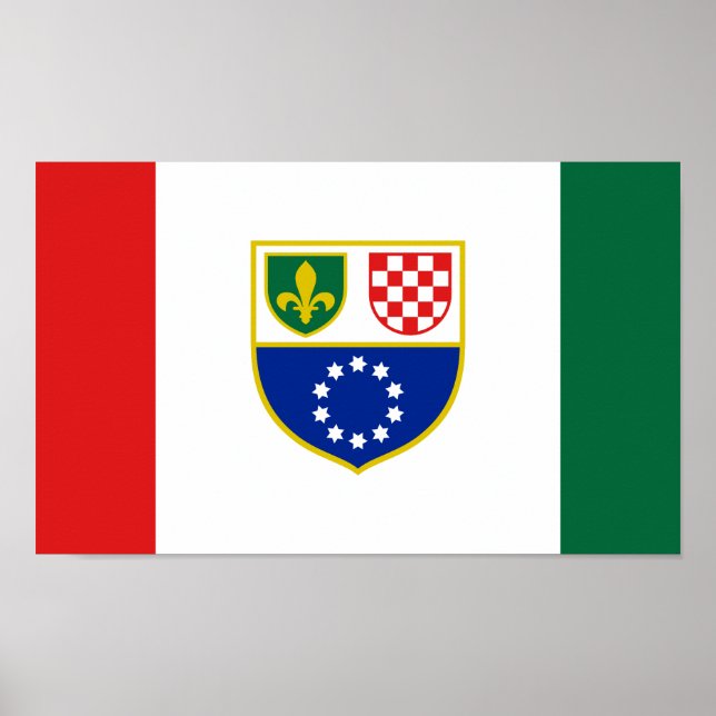 Poster Bandeira da Bósnia-Herzegovina (Frente)