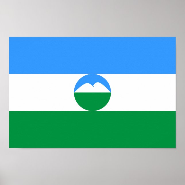 Poster Bandeira da Cabárdia-Balcária (Frente)