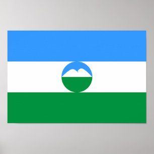 Poster Bandeira da Cabardino-Balcária