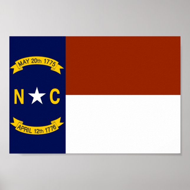 Pôster Bandeira da Carolina do Norte (Frente)
