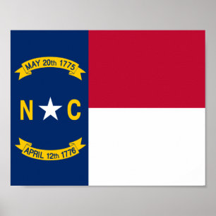 Poster Bandeira da Carolina do Norte