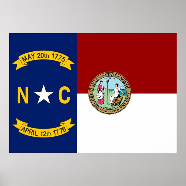 Poster bandeira da Carolina do Norte (Frente)