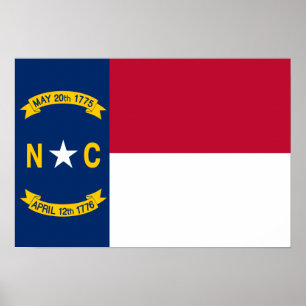 Pôster Bandeira da Carolina do Norte