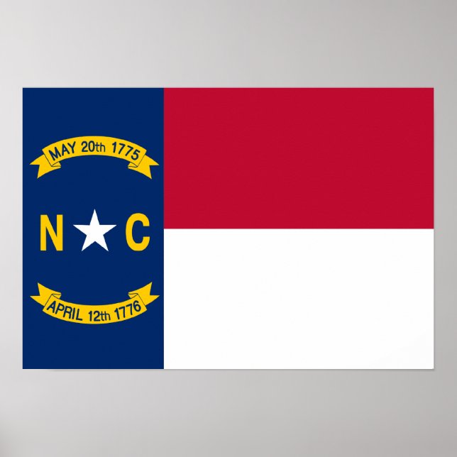 Pôster Bandeira da Carolina do Norte (Frente)