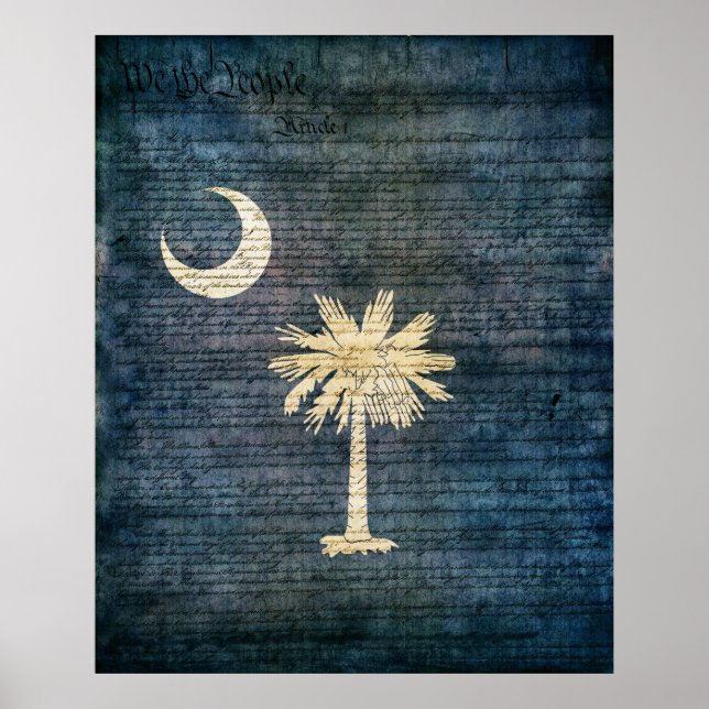 Poster Bandeira da Carolina do Sul (Frente)