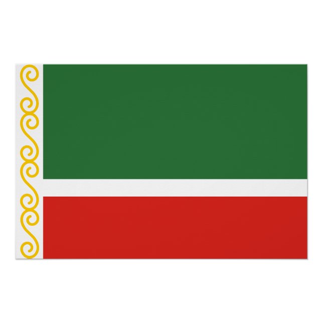 Pôster Bandeira da Chechênia (Frente)