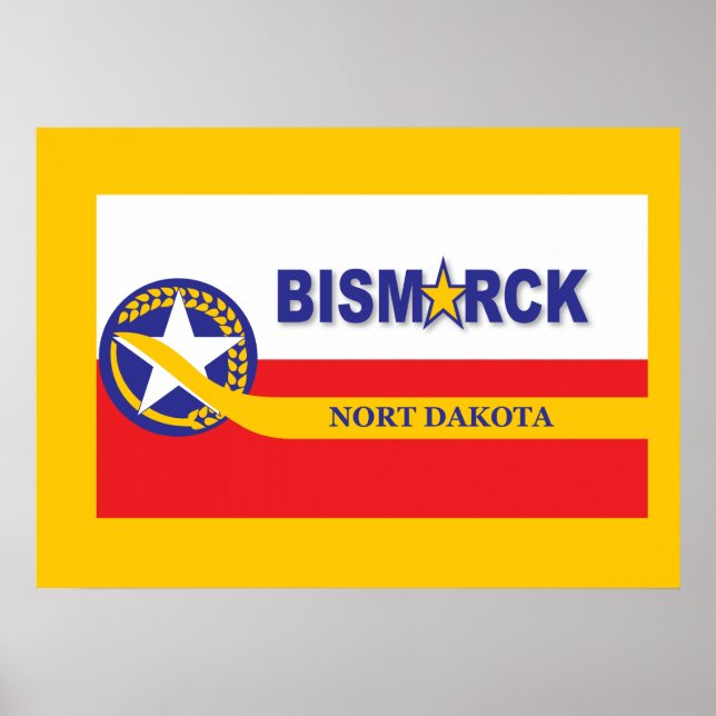 Pôster Bandeira da cidade de Bismarck (Frente)