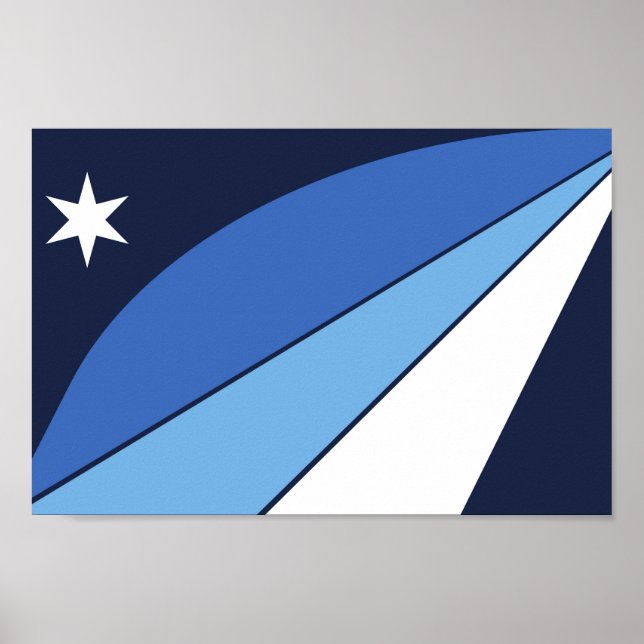 Poster Bandeira da cidade de Colúmbia - Carolina do Sul (Frente)