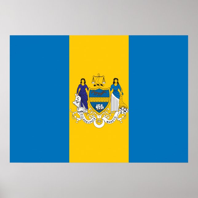 Pôster Bandeira da cidade de Filadélfia (Frente)