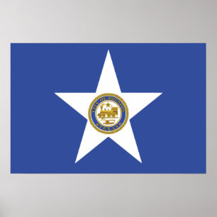 Poster Bandeira da cidade de Houston (Texas)