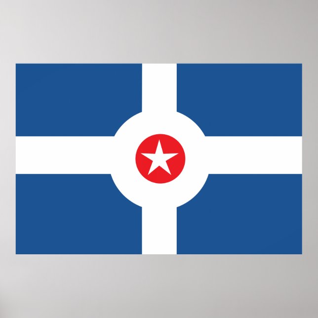 Pôster Bandeira da Cidade de Indianápolis (Frente)