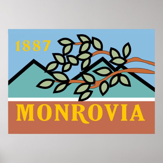 Poster Bandeira da cidade de Monróvia (Frente)