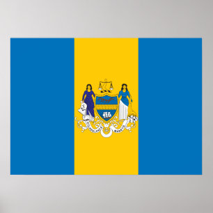 Pôster Bandeira da cidade de Philadelphfia