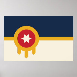 Poster Bandeira da cidade de Tulsa, Estado de Oklahoma