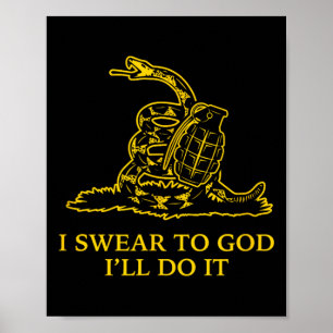 Poster Bandeira da Cobra Gadsden Snek Não Pise Paródia Gr