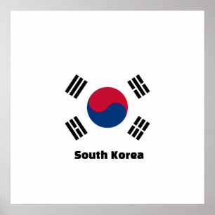 Poster Bandeira da Coreia do Sul