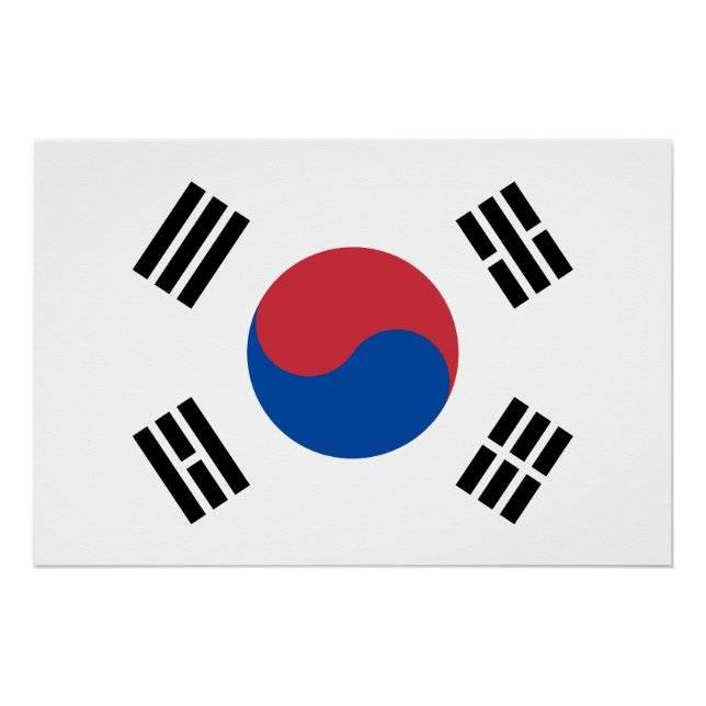 Pôster Bandeira da Coreia do Sul (Frente)