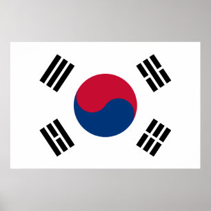 Poster Bandeira da Coreia do Sul