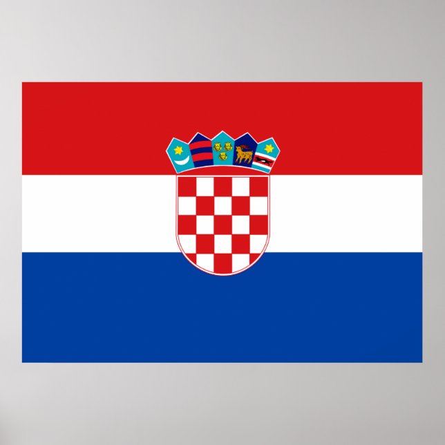 Pôster Bandeira da Croácia (Frente)