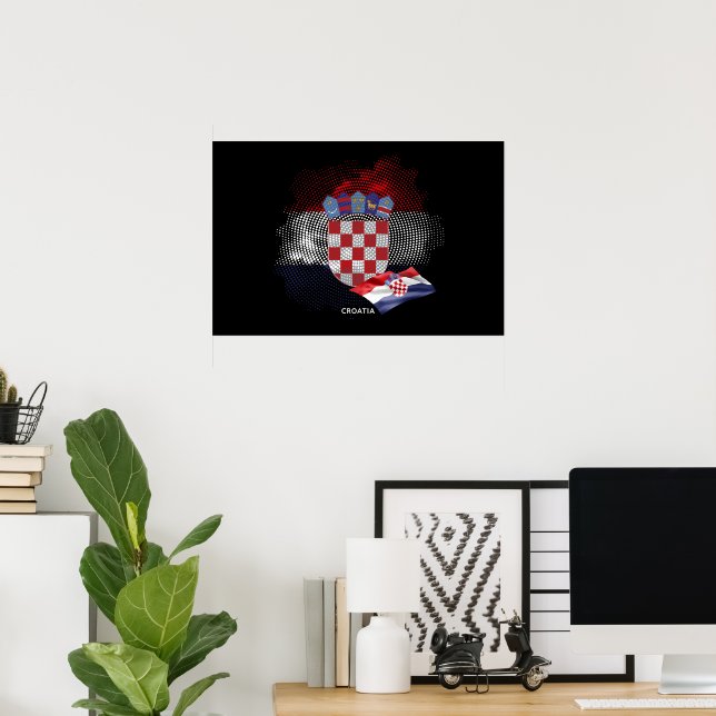 Poster bandeira da Croácia (Escritório em casa)