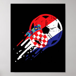 Poster Bandeira da Croácia Fã de Futebol Croata Homens Mu