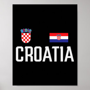 Poster Bandeira da Croácia Torcedor de Futebol Croata Hom