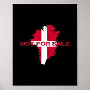 Poster Bandeira da Dinamarca A Groenlândia Não Está À Ven