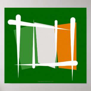 Poster Bandeira da escova de Ireland