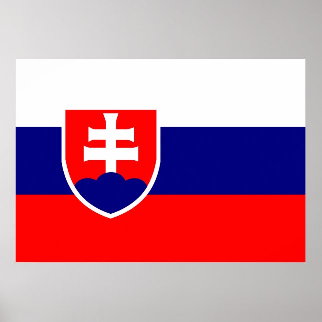 Poster Bandeira da Eslováquia (Frente)