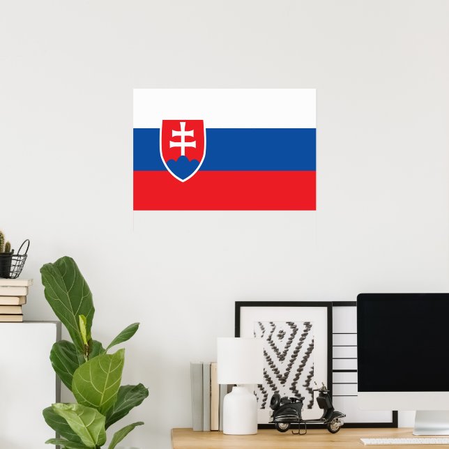 Poster Bandeira da Eslováquia (Escritório em casa)