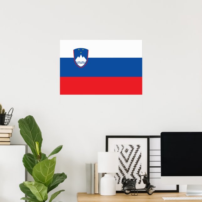 Poster bandeira da Eslovênia (Escritório em casa)