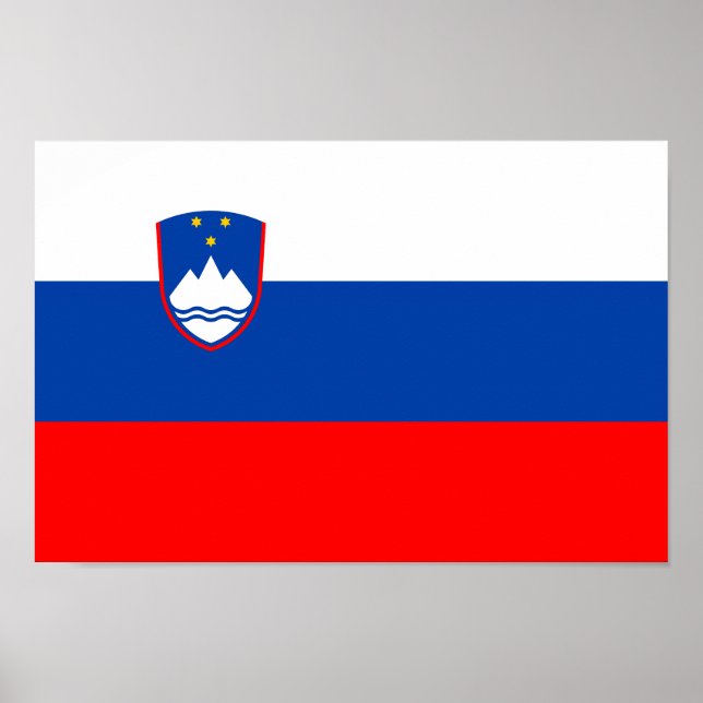 Poster Bandeira da Eslovênia (Frente)