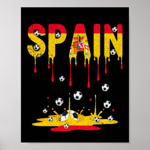 Poster Bandeira da Espanha de Futebol Americano Dripping