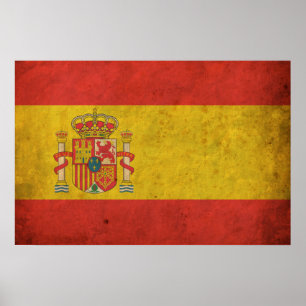Pôster Bandeira da espanha do vintage