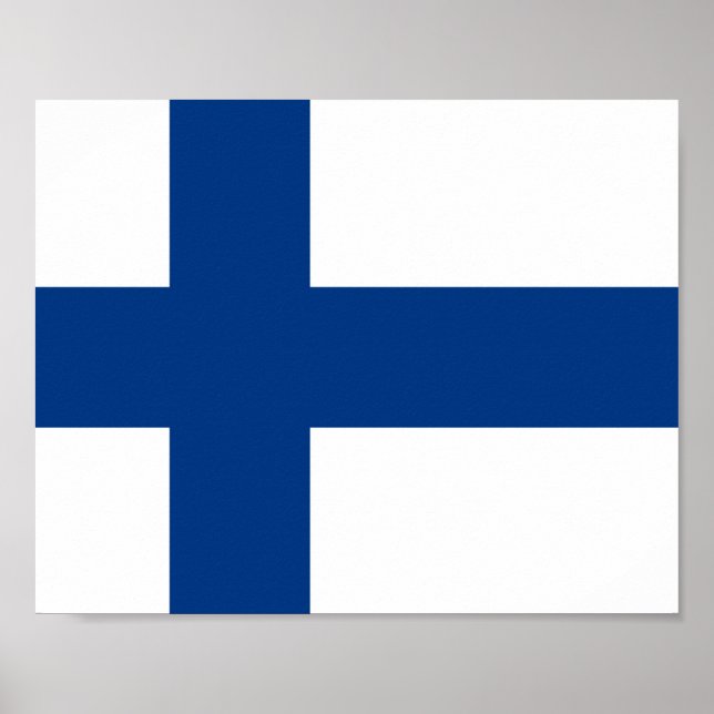 Poster Bandeira da Finlândia (Frente)