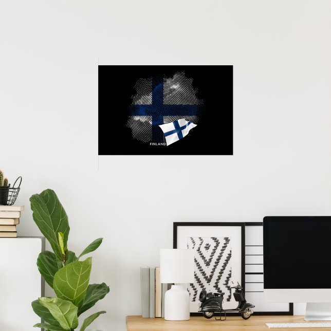 Poster bandeira da Finlândia (Escritório em casa)