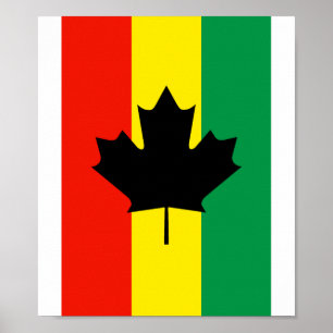 Poster Bandeira da folha de bordo da reggae de Rasta