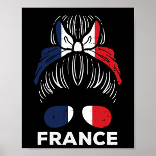 Poster Bandeira da França Garota Francesa Coque Futebol F