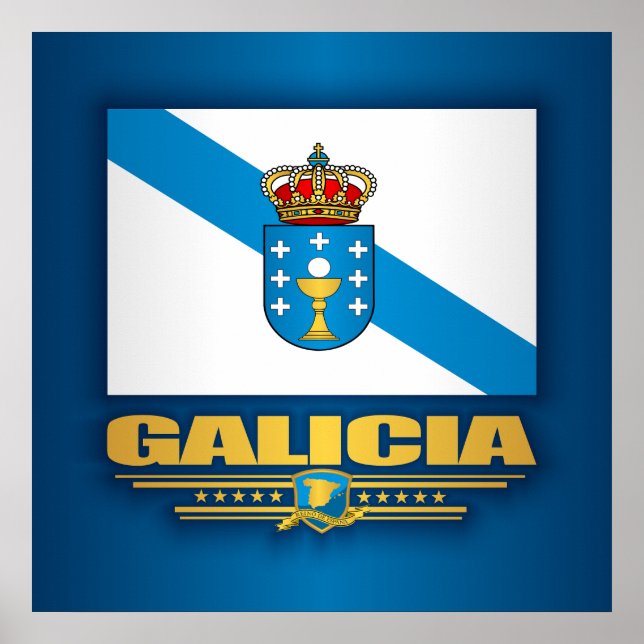 Pôster Bandeira da Galiza (Frente)