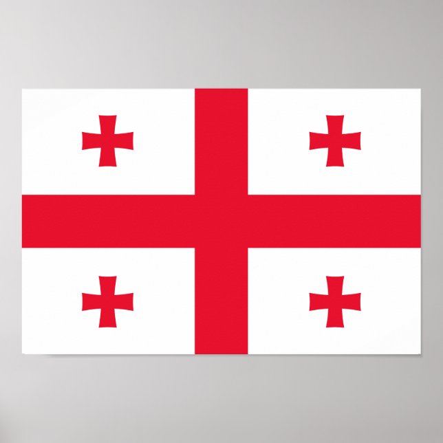 Poster Bandeira da Geórgia (Frente)
