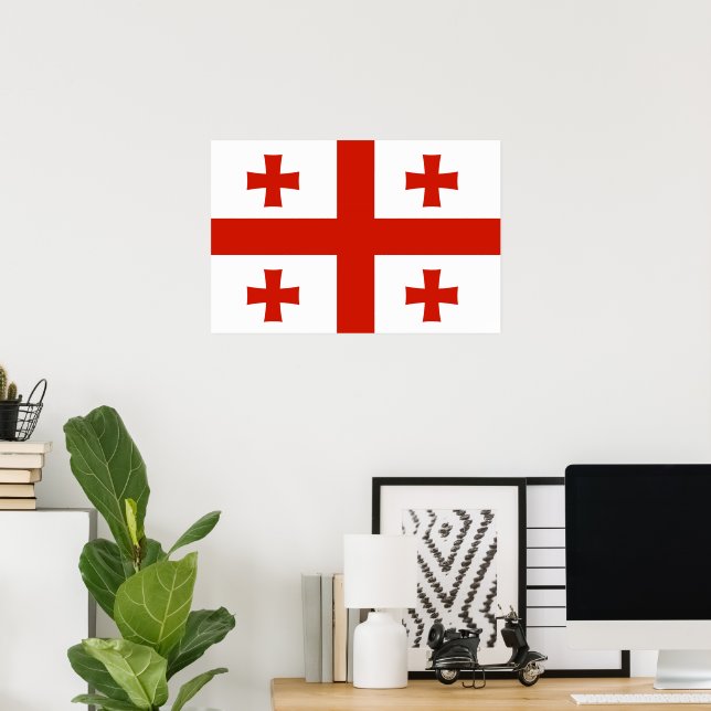 Poster Bandeira da Geórgia (Escritório em casa)