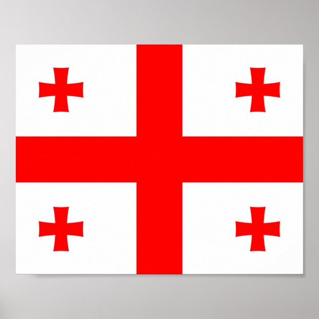 Poster Bandeira da Geórgia (Frente)