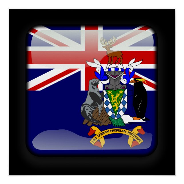 Pôster Bandeira da Geórgia do Sul (Frente)
