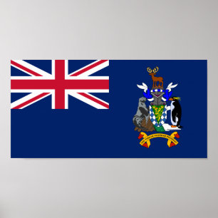 Poster Bandeira da Geórgia do Sul e Ilhas Sandwich do Sul