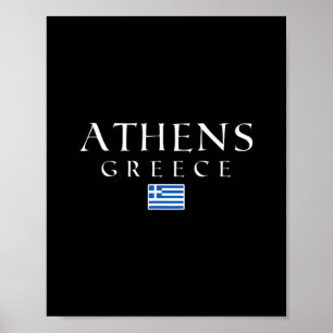 Poster Bandeira da Grécia Atenas Férias Souvenir Atenas G